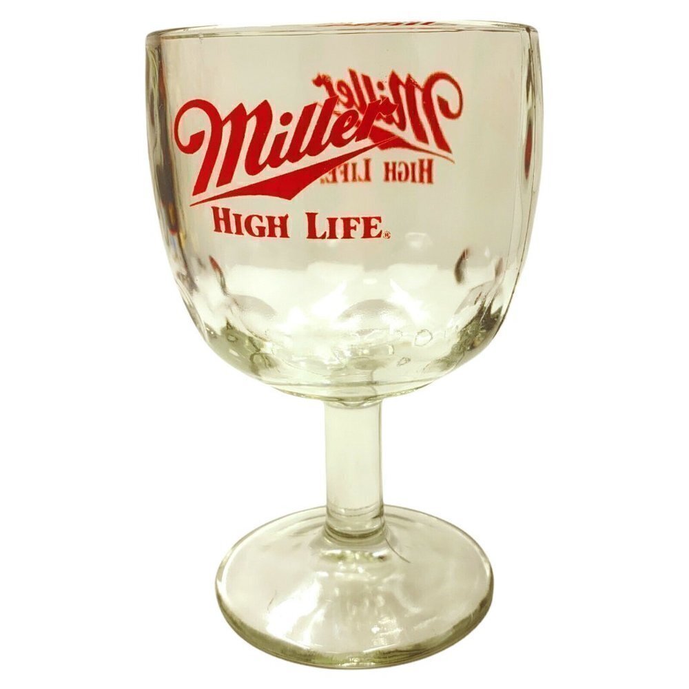 𝅺Vintage Miller High Life Beer Thumbprint Goblet